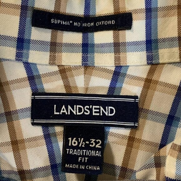 Land's End Men's Supima No Iron Oxford (Lot of 2) Button Up Shirts Size 16.5 - Picture 7 of 12